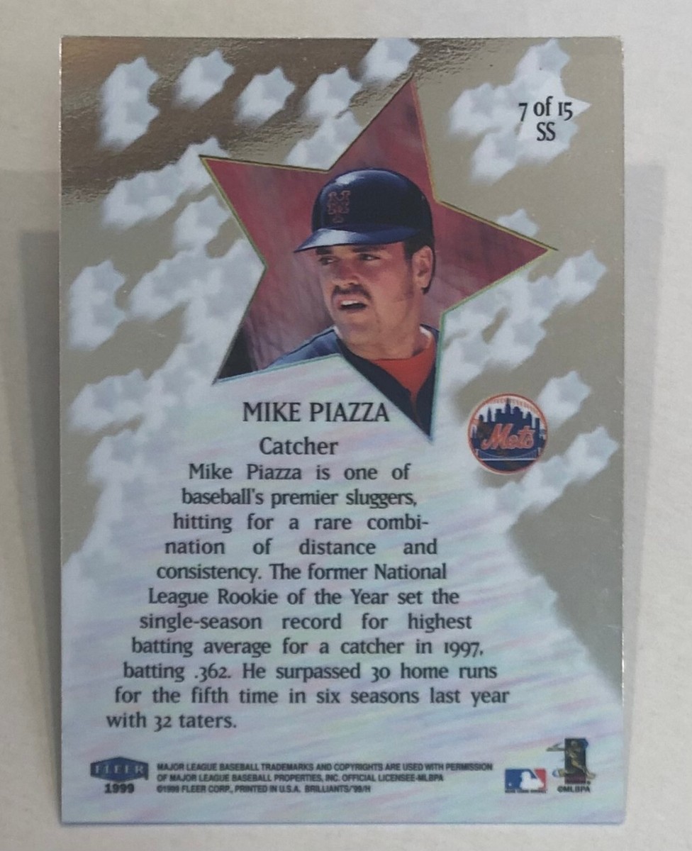 ミュージック '99 Fleer Brilliants Pulsars Mike Piazza Mike Piazza Mets Signed 1999 Fleer Brilliants Shining Stars