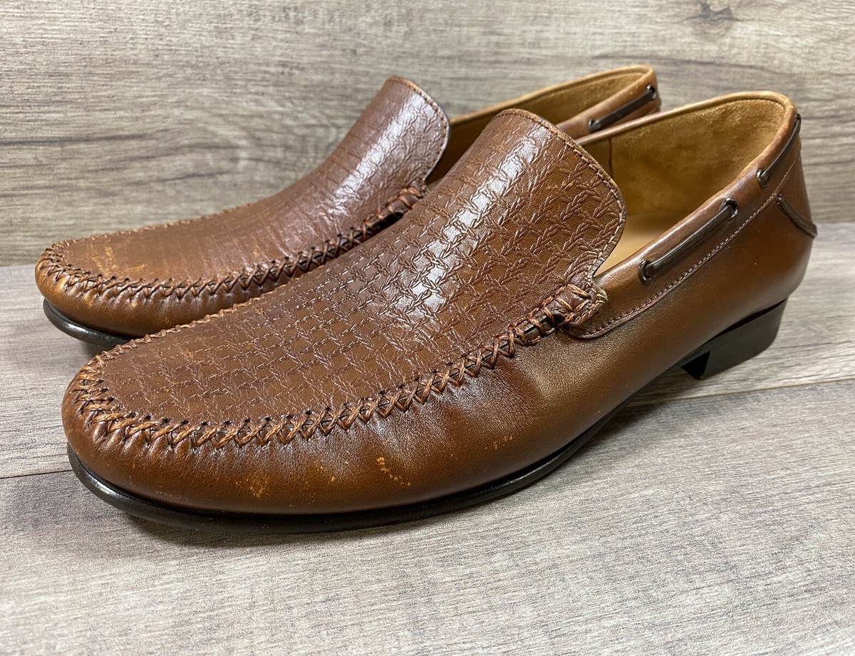 Mezlan Brown Leather Dress Shoes Loafers Mens Size 8.5 Made  display picture 1