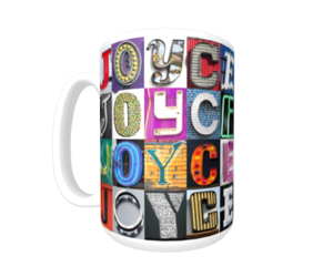 Joyce Coffee Mug Cup Featuring The Name In Photos Of Sign Letters Ebay