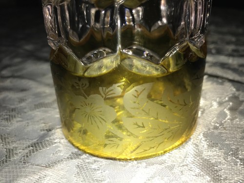 ANTIQUE Rare HOBBS Glass HEXOGANAL BLOCK Amber LEAF 9oz ROCKS Whiskey TUMBLER 4" - Picture 19 of 20