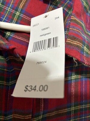 専用ページ2 NWT Women's Speculation Plaid Flannel Button Up Shirt 1X Red Green