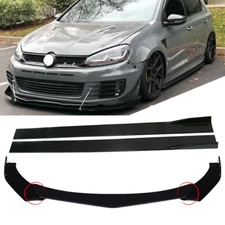 Front Bumper Lip Splitter Spoiler Body Kit +Side Skirt For Volkswagen Jetta