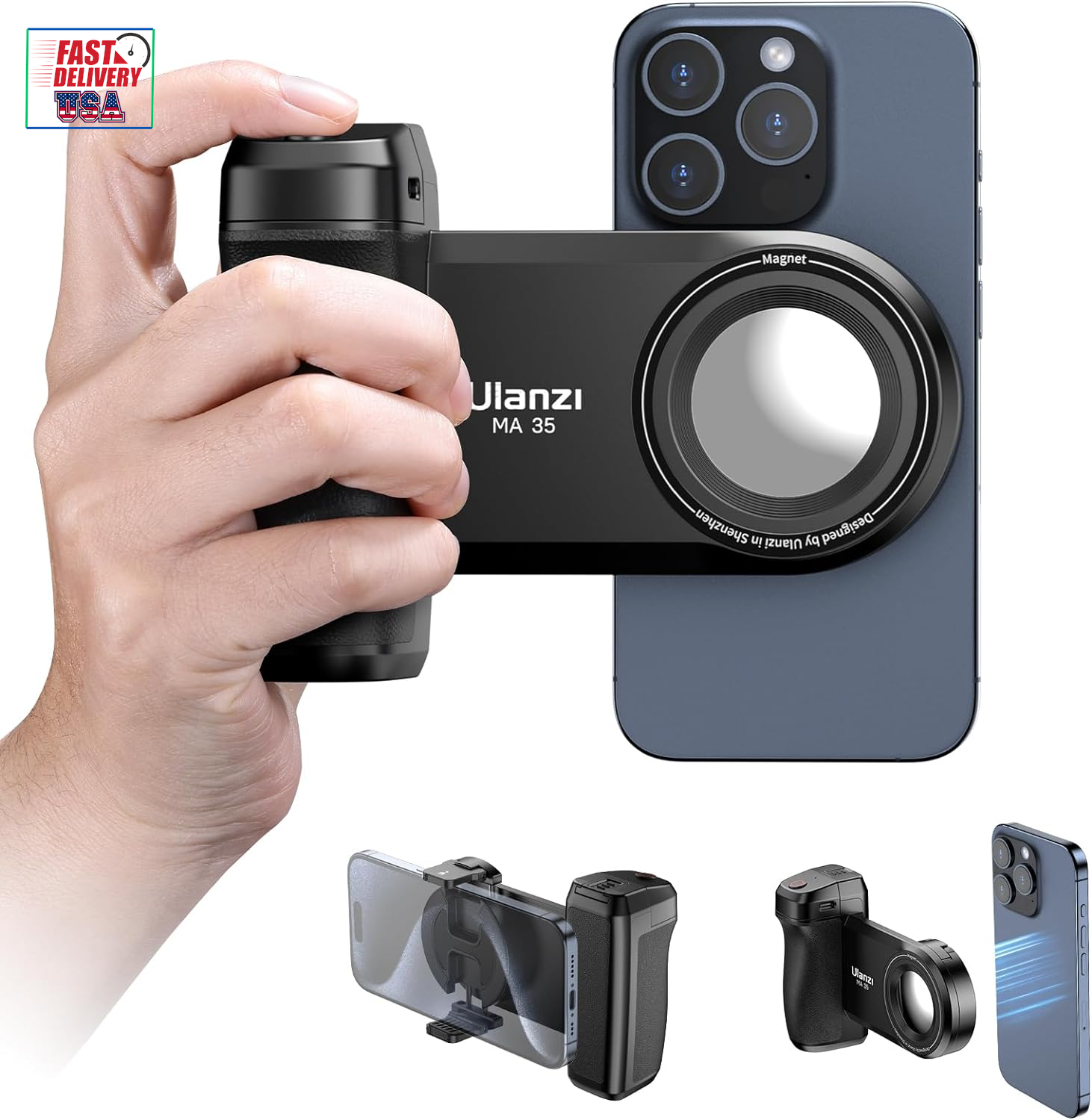 Ulanzi MA35 Smartphone Camera Shutter Grip Compatibile with Magsafe for Iphone W