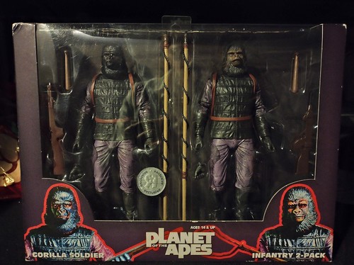 2014 NECA Planet Apes Zira Zaius Cornelius Ursus Gorilla Soldier 7' MOC FREE S/H - Picture 15 of 20