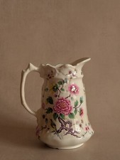 Vintage Chinese Rose Ceramic Pitcher, James Kent Old Foley, Mid-Century 