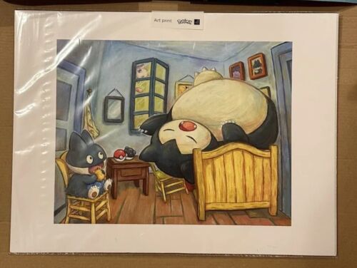 Pokémon Van Gogh Museum Exclusive Snorlax and Munchlax Art Print SEALED 30x40 cm - Picture 1 of 2