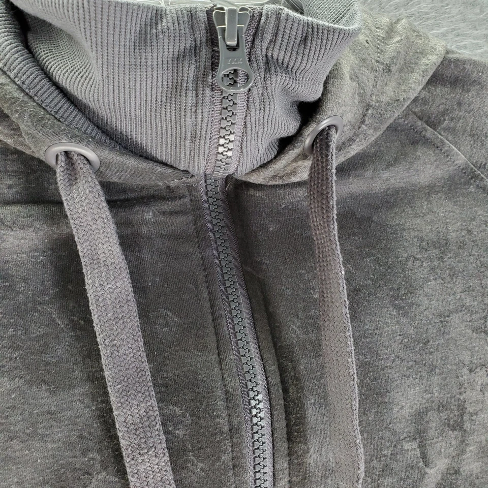 Sudadera Danskin Mujer Grande Gris Tie Dye Sudadera con Capucha Cuello Simulado Cremallera Completa Foto 2 de 4