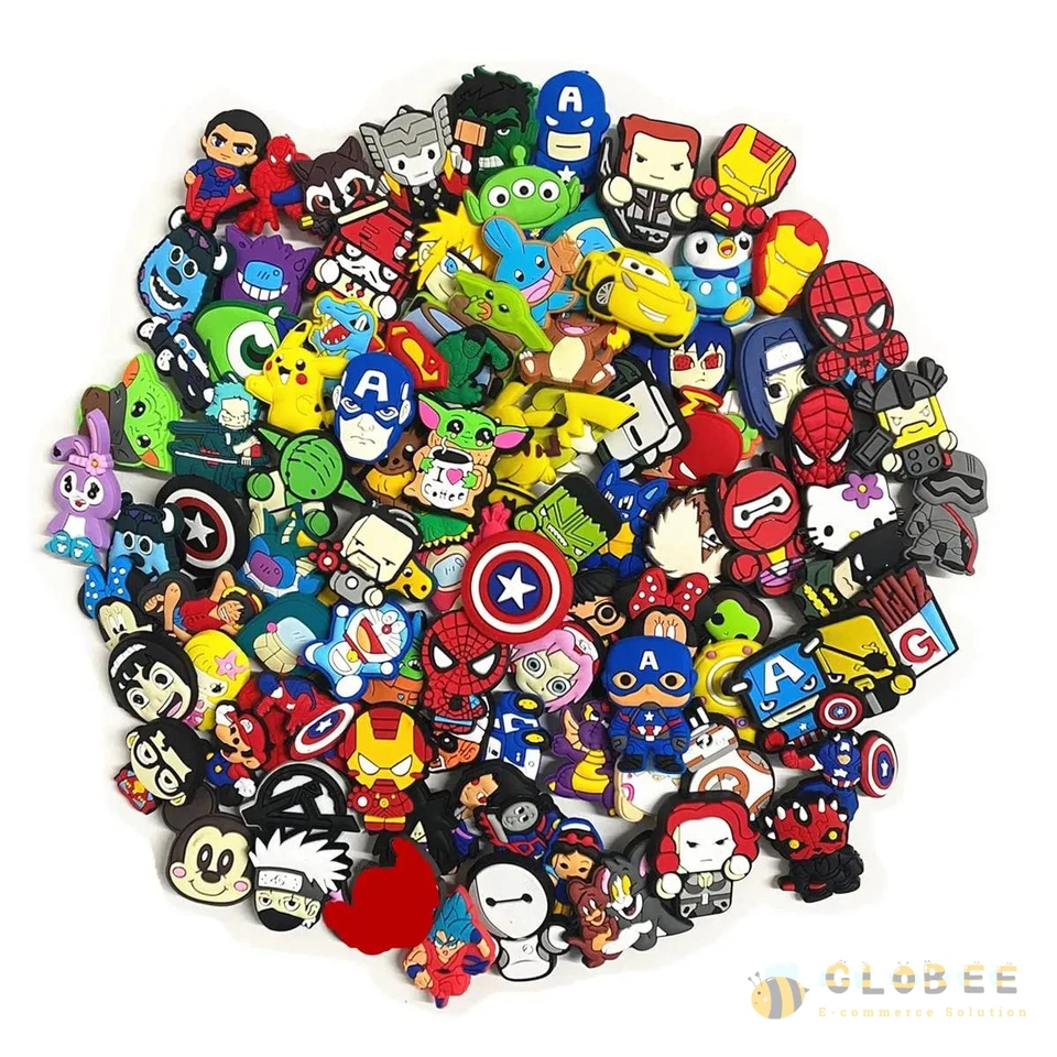 Lote de 100 PIEZAS Dijes de Zapatos de Clip Diferentes Aleatorios para Decoración de Zapatos Encantador Genial Foto 3 de 4