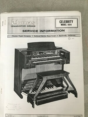 Thomas Organ Service Manuals Models: Celebrity 800 (pick 1) | eBay