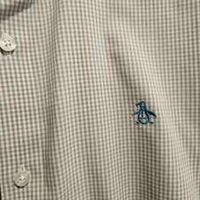 Penguin By Munsingwear Gray Checked Shirt Size XL