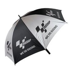 Offizieller MotoGP schwarz & silber Rennbahn Regenschirm "We Do Racing" groß 1,3 m Durchmesser