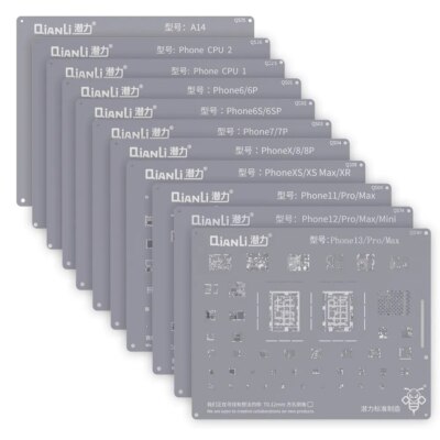 Reballing Stencil Kit for IPhone A8-A14 CPU Tin Planting Soldering Net New