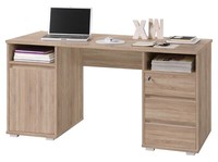 Schreibtisch Computertisch Arbeitstisch BüRotisch Mit 3 Schubladen Eiche Sonoma
