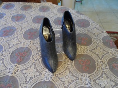 New Gianni Versace Black & White Print Leather Ankle Boots Size EU 36.5 US 6.5M