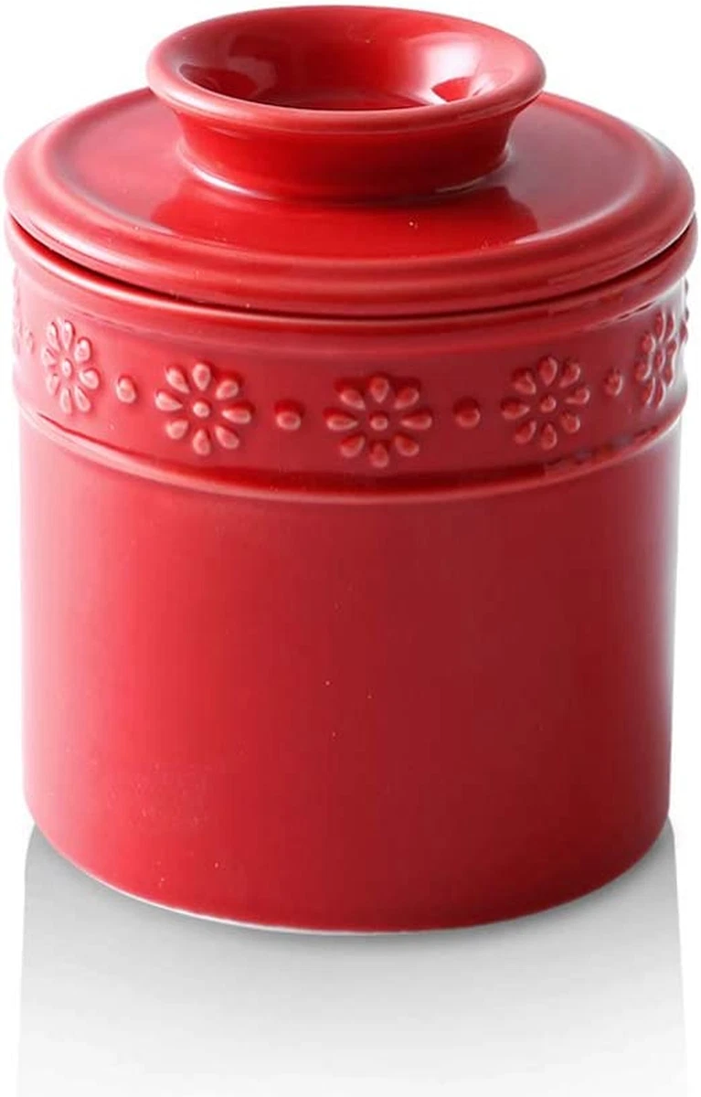 Large Butter Dish with Lid Ceramic Butter Container with Airtight