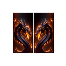 Magma Dragon Cornhole Board Wraps ONLY Flaming Vinyl Volcanic Decals