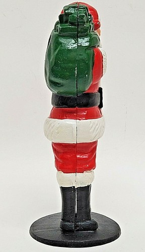 Vintage Christmas Santa Claus Savings Bank Heavy Cast Iron - 10 1/2 Inches Tall - Picture 7 of 12