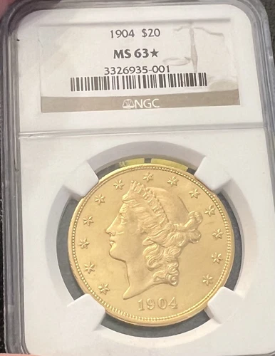 1904 $20 Gold Liberty NGC MS63 * STAR