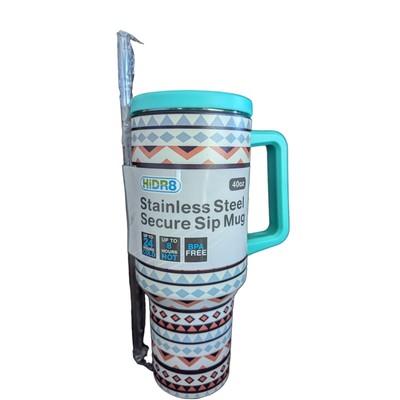 HiDR8 40 oz Stainless Steel Secure Sip Mug BPA Free Southwestern Native Design