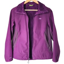 Koppen Konvertibla Fleece Jacket Coat Womens Plum Purple Sz S Msrp $129