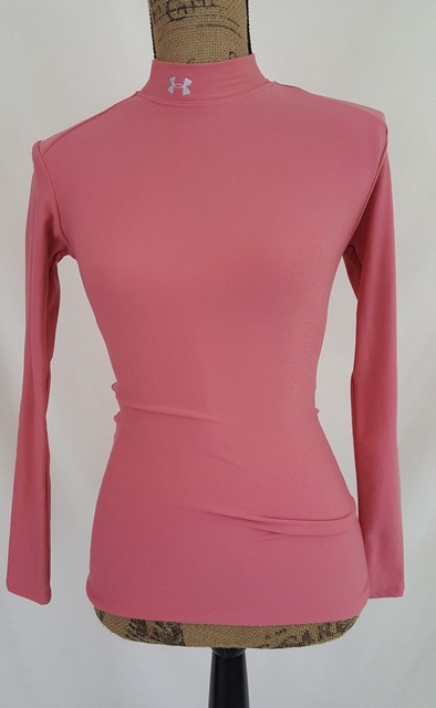 Womens Under Armour Cold Gear Mock Turtleneck Small Pink EUC | eBay