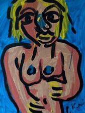 Peter Robert Keil - Weiblicher Akt -Signiertes Orig. Gemälde (Acryl) Erotik