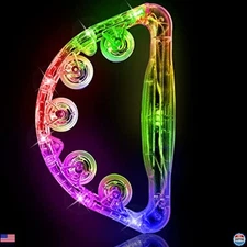 Aywewii Light-Up LED Tambourine - Fun Musical Toy for Kids & Adults, 3 Modes!