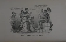 Antique Civil War Art Political Cartoon Jefferson Davis and the Devil 1918