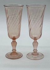FLUTE A CHAMPAGNE LUMINARC ARCOROC ROSALINE EN VERRE ROSE TORSADE LOT DE 2 COUPE
