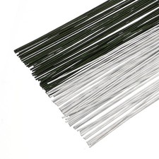 18 Gauge 14.2" Floral Wire Stems 100Pcs Paper Wrapped Wire Dark Green/White