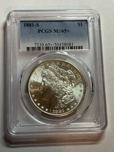 1881-S Morgan Silver Dollar PCGS MS65+ Nice Flashy Blast White PQ
