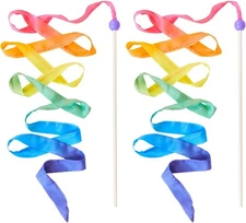 Sarah's Silks Rainbow Streamer - 8' Long Ribbon Wand for Medium, 