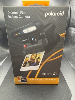 (RI5) Polaroid Flip Bundle Film Camera Black + 8 Instant Photos (NEW)