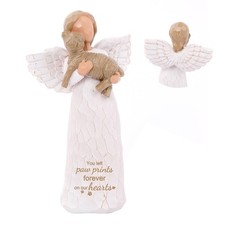 Loss of Dog Sympathy Gift, 6.3" Hand-Painted Angel Figure of Friendship Holdi...