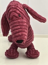 JELLYCAT Cordy Roy Dachshund Burgundy Medium 17" Retired, Rare And Hard To Find