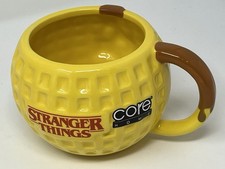 NETFLIX Stranger Things Ceramic Waffle Coffee Mug Tea Cup 12-14oz Yellow & Brown