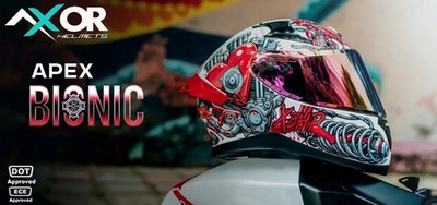 AXOR xBhp  BIONIC  DOT & ECE Approved Full Face Motorcycle Helmet