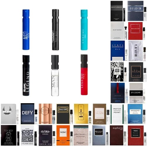 Mens Designer Cologne Sampler Gift Set Lot of 6 Fragrance Samples for Men
