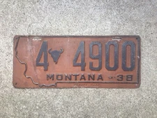 1938 - MONTANA - LICENSE PLATE