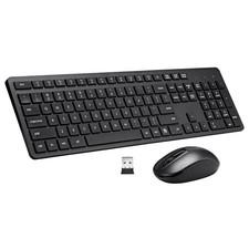 Wireless Keyboard and Mouse Combo, 2.4G Silent Cordless Keyboard Mouse Combo ...