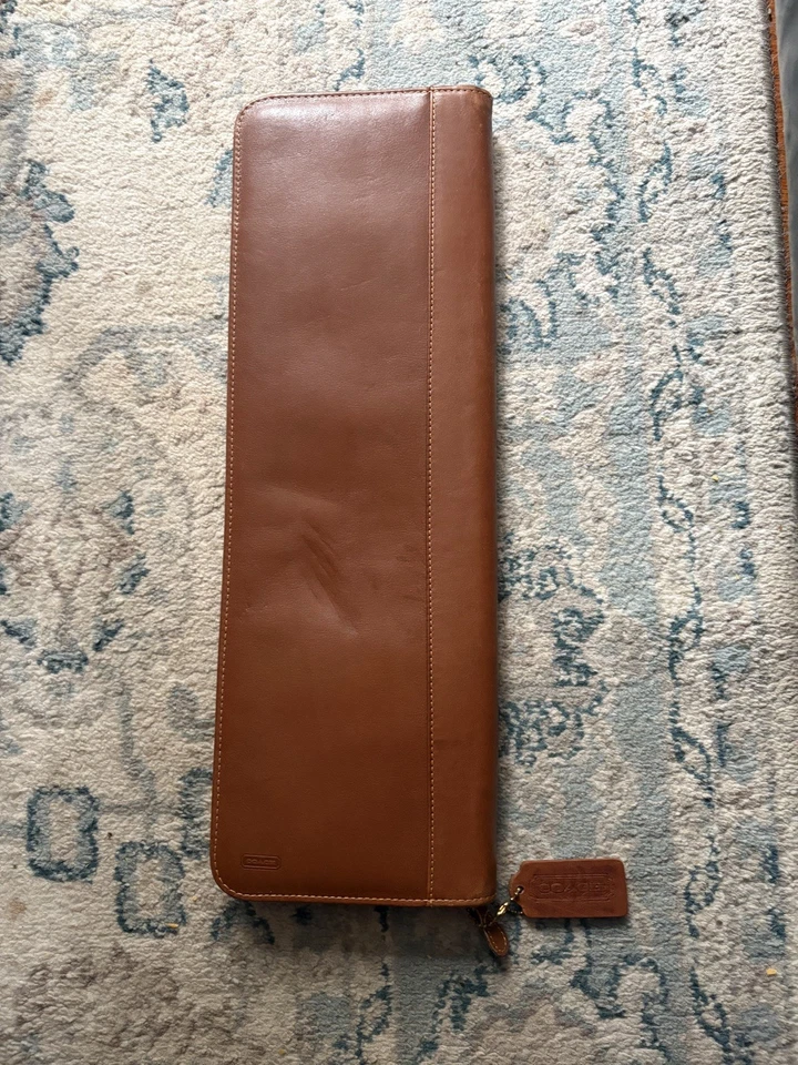 复古蔻驰男式棕色皮革领带旅行包 — 第 2/4 张图片