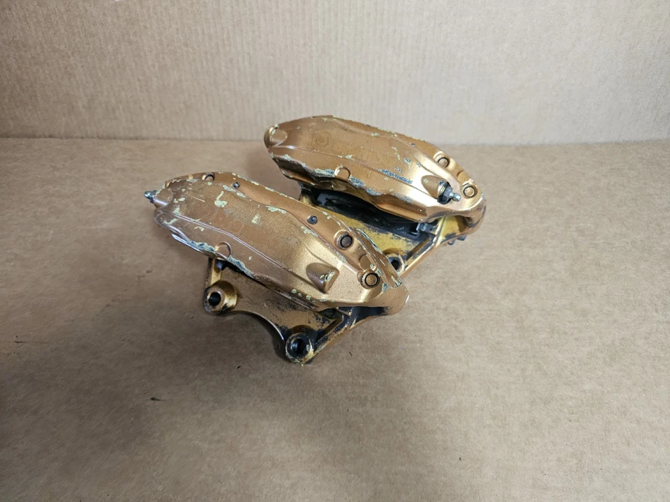 2003-2008 Infiniti G35 Brembo Big Brake Gold Caliper Front PAIR OEM - Image 2 of 4