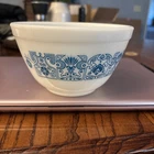 Vintage Pyrex horizon blue Apollo 11 mixing bowl #401, holds 1.5 pints
