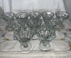 Set of 10 Vtg 4" Anchor Hocking Glass Footed Tulip Ice Cream Sundae Dishes