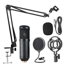 Cardioid USB Condenser Microphone with Volume Control Knob for Pc Gaming Stre...