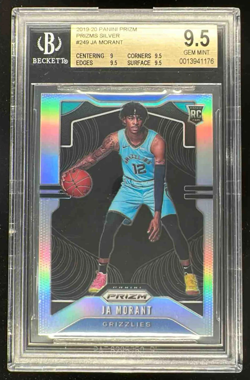 2019-20 Panini Prizm Prizms Silver #249 Ja Morant RC BGS 9.5