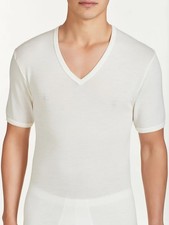 Shirt Spinne V-Ausschnitt aus mittelschwerer Merinowolle Medium 60038