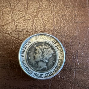 1943 Mercury Dime Encased Coin Neutron Irradiated Atomic Energy Museum Silver