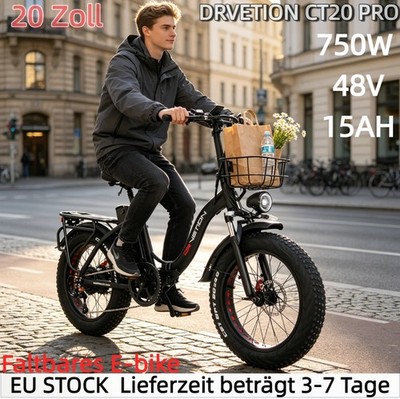 750W E-CityBike 20'' Faltbares Elektrofahrrad 48V E-MTB 15AH E-Mountainbike NEW