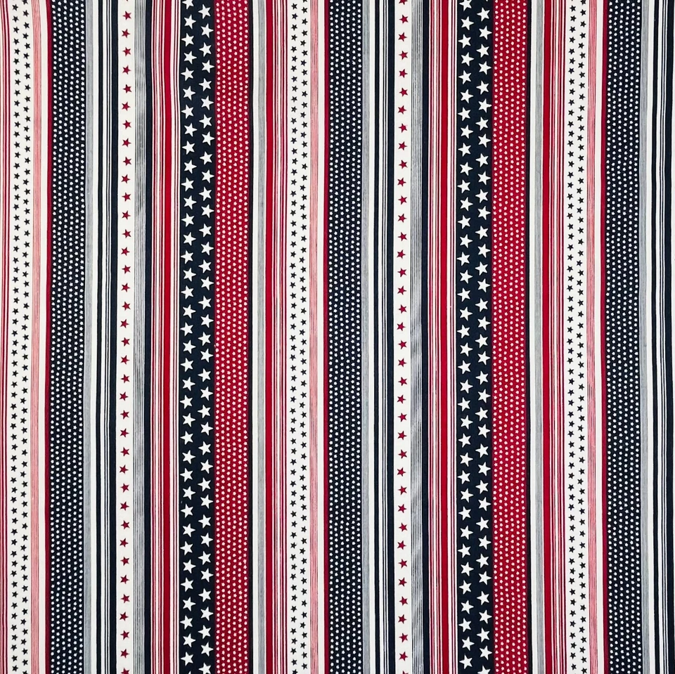 Tela Patriótica Estrellas y Rayas POR YARDA Rojo, Blanco y Azul Foto 2 de 4